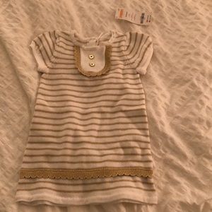 NWT Gymboree white and gold sweater dress 6-12 mon
